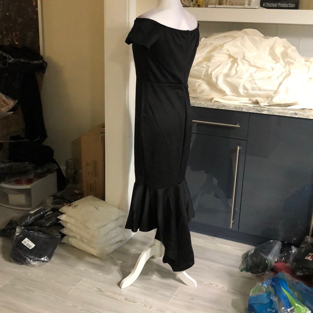 Black off shoulder midi mermaid - Picture 5 of 8